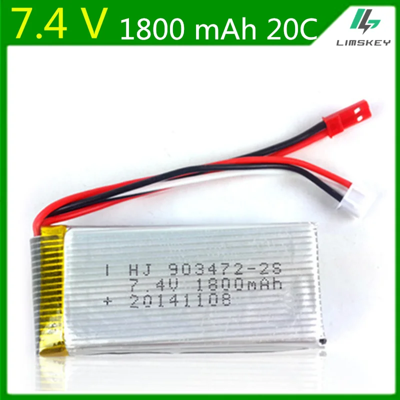 

7.4V 1800mAh Lipo Battery For WLtoys L959 L969 L979 L202 L212 Remote control cars Huanqi 955 RC boats Li-po 2S 7.4V JST 903472