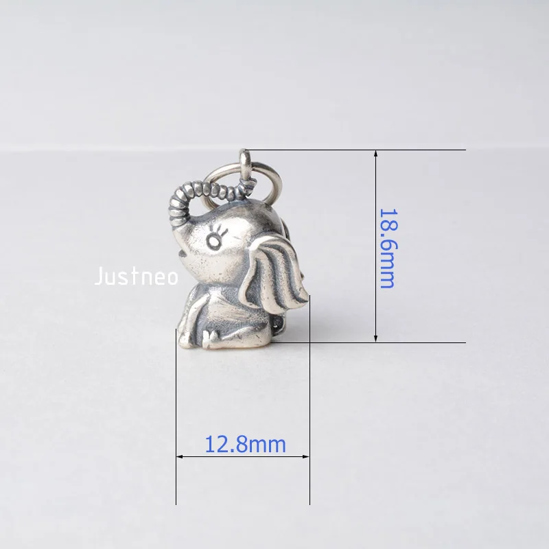 solid 925 sterling silver elephant pendant charm, Thai Silver spacer pendant charm for necklace & pendant  silver jewelry