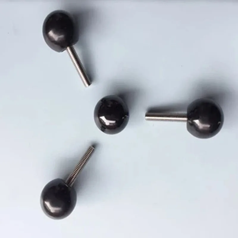 

1pcs M10 Black 304 stainless steel Ball handle Bakelite round head Hand screw Small knob Bakelites handle 15mm-80mm Length