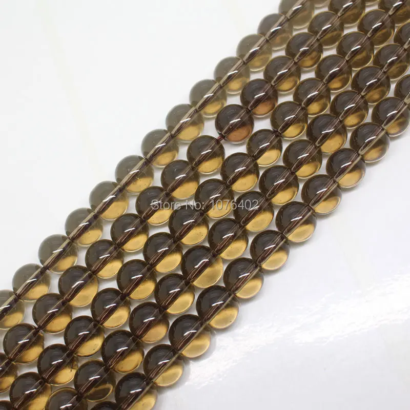 MIni.order is $7! Wholesale is 40 pcs.10mm Beautiful Smoky Brown Quartz Round DIY Loose Beads 15