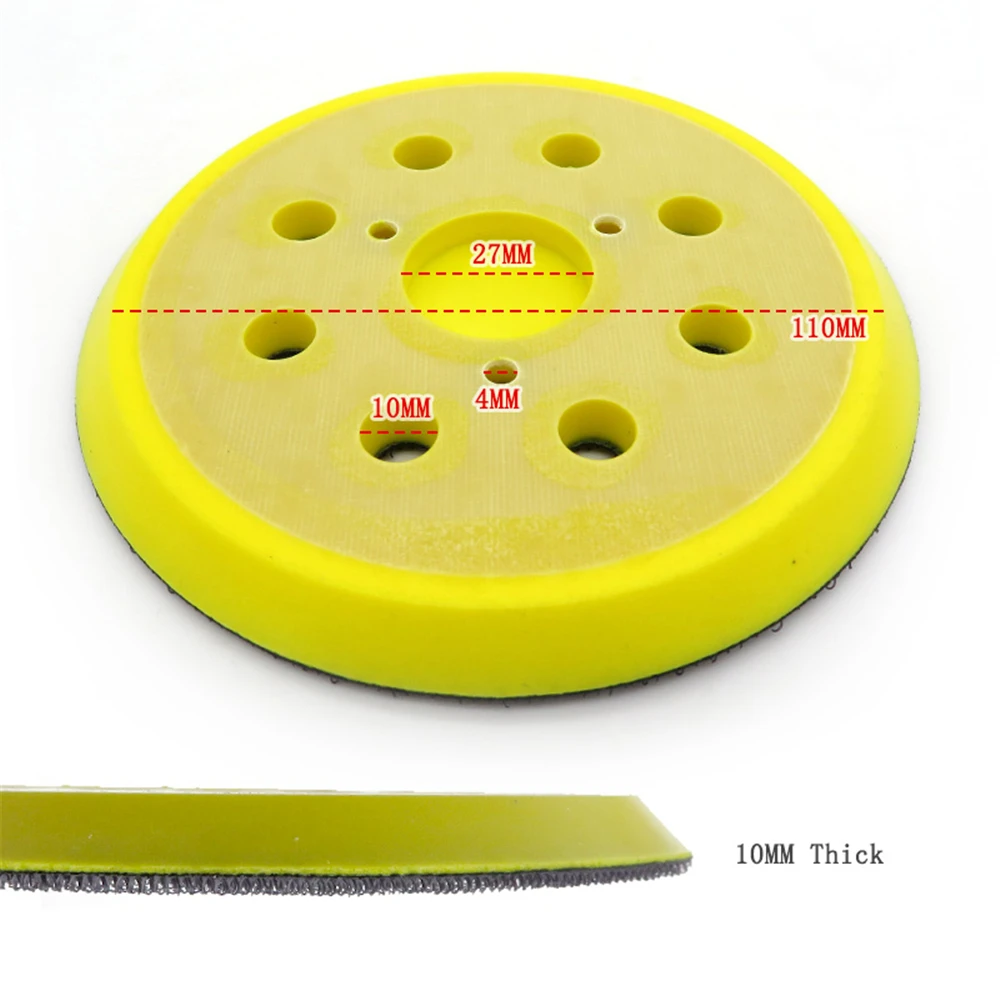 POLIWELL 5 inch 125mm 8 Holes 3 4 Nails Backing Pad Hoop & Loop Sanding Pads for Sanding Disc Holder Power Sander Polisher Tools