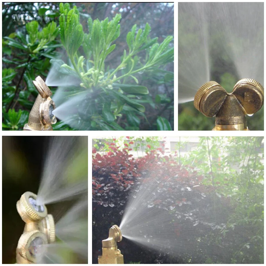 MUCIAKIE 1PC 1/2 inch (20mm) Male 14mm Female Misting Sprinkler Garden Watering Irrigation Spray Nozzle Brass Mist Sprayer