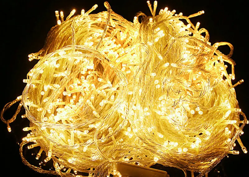 328ft 100M 600 LED String fairy Light  Christmas Xmas Garden party garland decor 220V EU-WARM WHITE