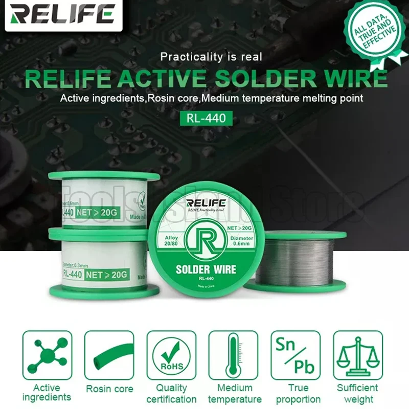 

RL-440 Medium Temperature Active Tin Wire Solder easy Maintenance and welding of rosin core Welding tin wire