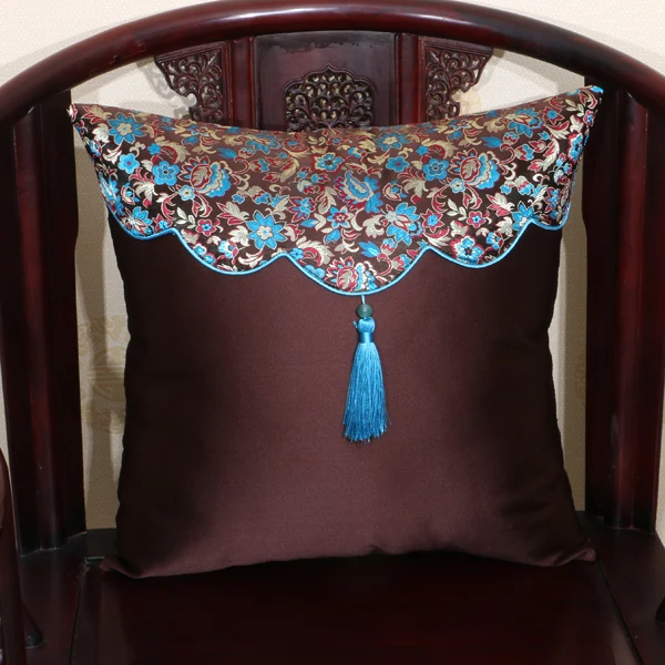 Custom Patchwork Silk Cushion Cover, Ethnic, Chinese, Christmas Decorative Pillow, Office, Home, Sofa, Chair, Lumbar Pillowcases