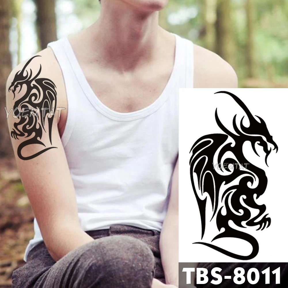 12x19cm Waterproof Temporary Tattoos Flash Tattoo Sticker Phoenix Bird Dragon flame Totem Tatoo DIY Arm Fake Tattoo Woman Men