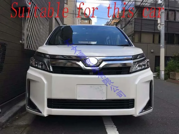 For TOYOTA VOXY R80 2018-2021 Stainless steel Front Center Mesh Grille Grill Cover Radiator Strip Trim Decoration Car Styling