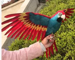spreading wings parrot bird foam&feathers colourful parrot large 42x60cm handicraft,cosplay ,garden decoration gift a0100