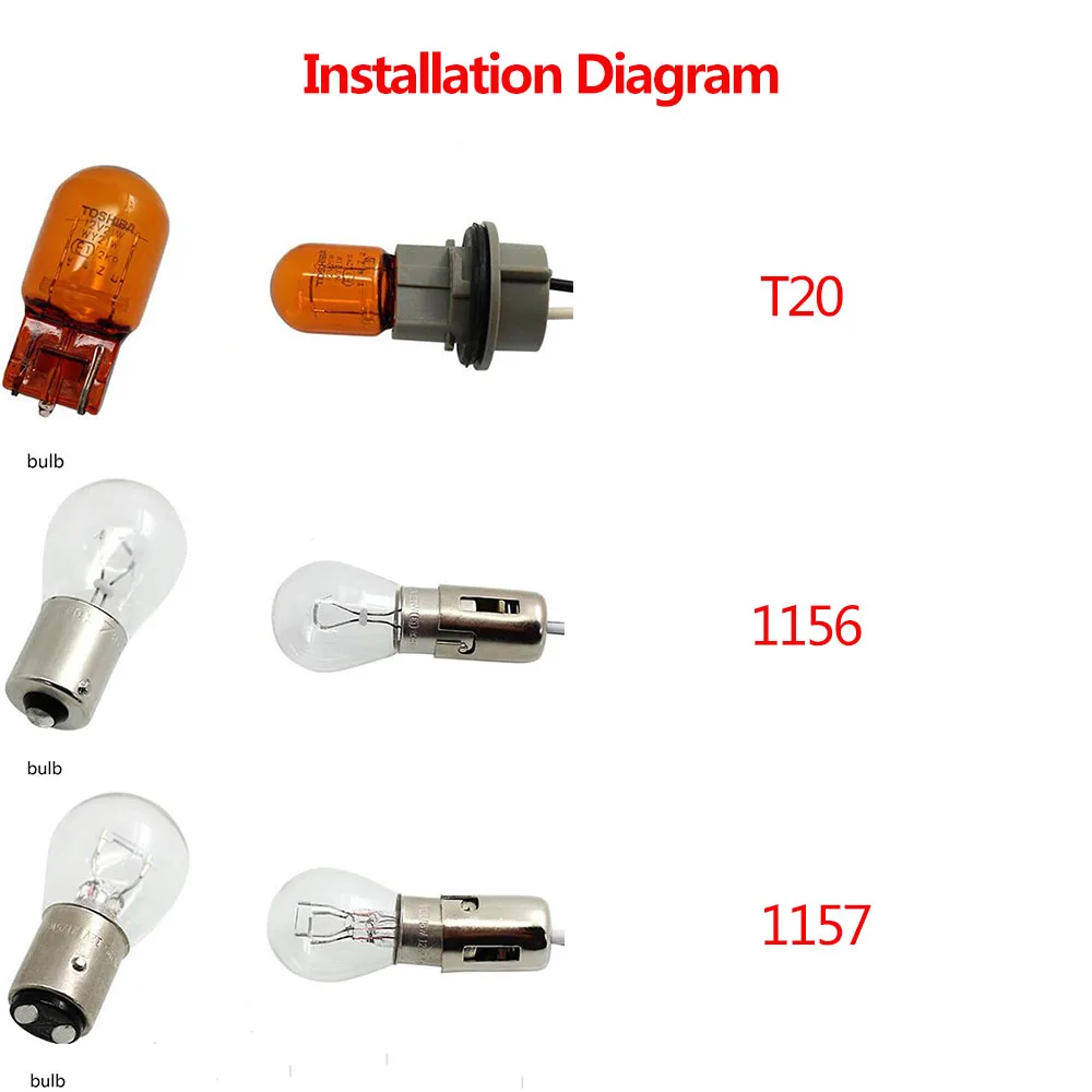 LED 자동차 램프 조명 전구 소켓 어댑터 연장 커넥터 플러그 전구 홀더, T10, T20, 1156, 1157, B9S, 1 개