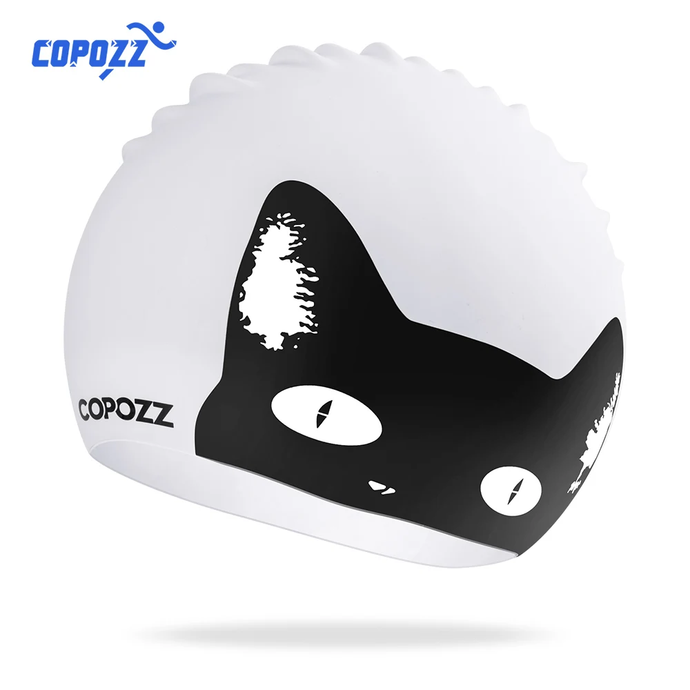 COPOZZ-Bonnet de bain professionnel en silicone pour femme, imperméable, protection des oreilles, pour les sports aquatiques et la piscine