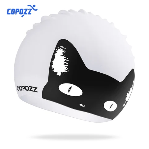 COPOZZ силиконовая шапочка для плавания для длинных волос, женская шапочка для бассейна, водонепроницаемая защита ушей, профессиональная шапочка для плавания для водных видов спорта