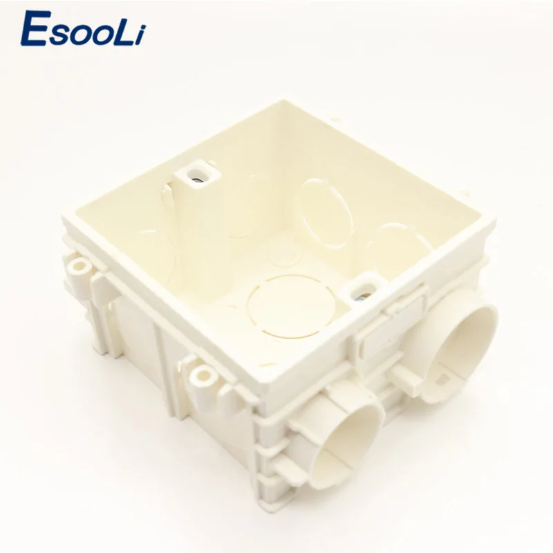 

Esooli Size 86*86mm Cassette Universal White Wall Mounting Box for EU/UK Socket Back Box and Wall Light Touch Switch