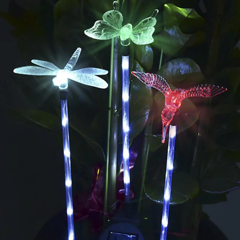 LED Solar Light Outdoor Pathway Landscape Ground Mount Lamp butterfly Garden Lamp Fence Solar garden Light Led Solar Lamp