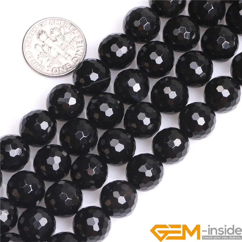 Natural Stone Black Agates Round Beads For Jewelry Making Strand 15inch DIY Fashion Loose 4mm 6mm 8mm 10mm 12mm Selectable