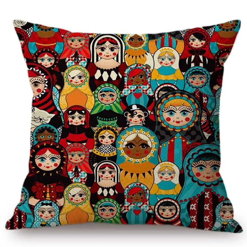 Carino Mosca Souvenir Matryoshka Russian Modello di Bambola Decorazione Della Casa Divano Coperte E Plaid Coperture Per Cuscini Russia Stile di Lino