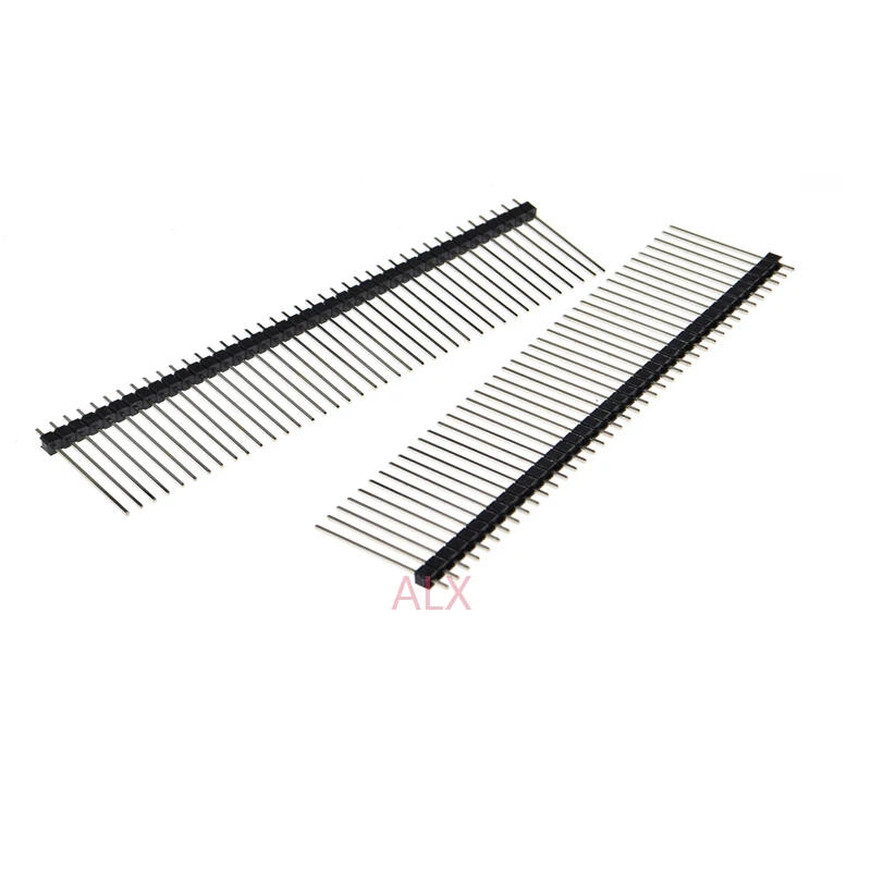 5PCS 25MM LONG 1X40 PIN Single Row MALE 2.54MM PITCH PIN Header connector Strip 1X40pin 1*40 40P 40PIN black FOR PCB BOARD