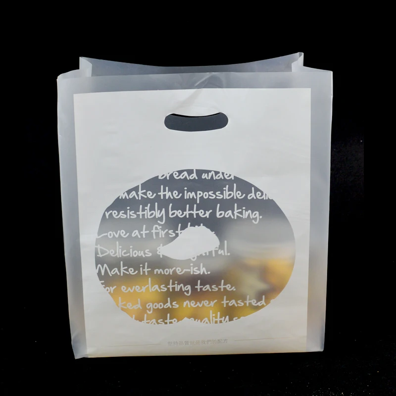 

Free shipping 300pcs high quality thickening semi transparent portable plastic bags,bread baking cakes food packaging bags