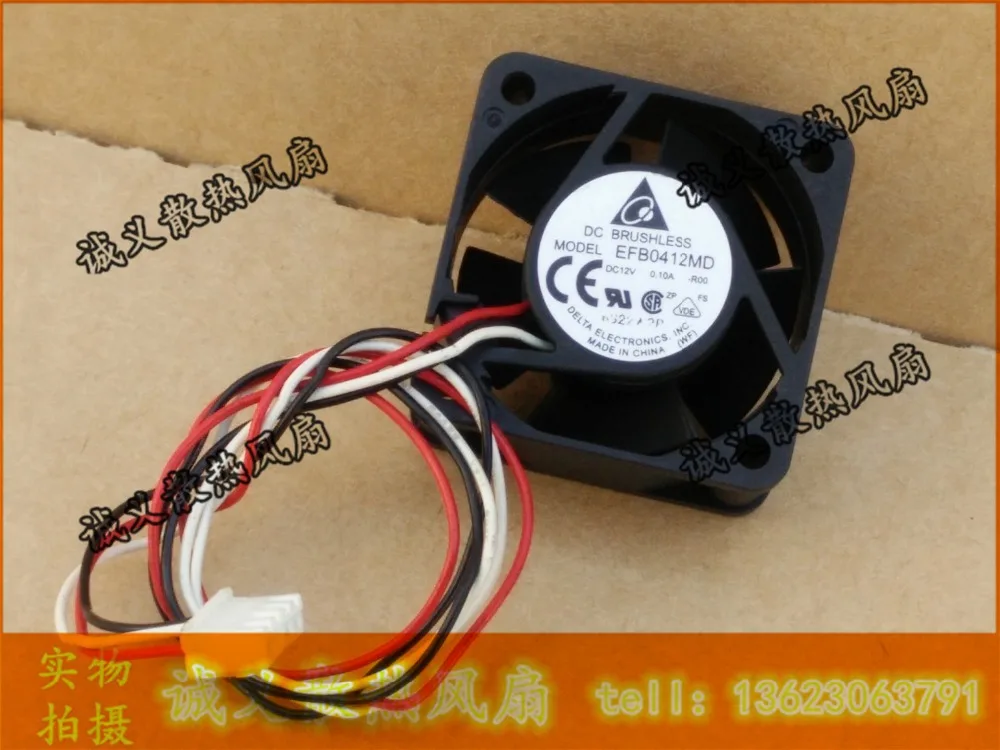 

Free shipping Wholesale Delta EFB0412MD R00 40x20mm 4cm 40mm DC 12V 0.1A 3Wire server inverter Cooling Fan
