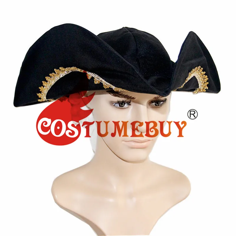 CostumeBuy Caribbean Pirate Hat Male Court Judge White Wig Halloween's Party Wig With European Court Hat L920