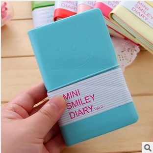 Candy Colors Fashion Cute Charming Mini Portable Smile Smiley Paper Diary Notebook Memo nootbook