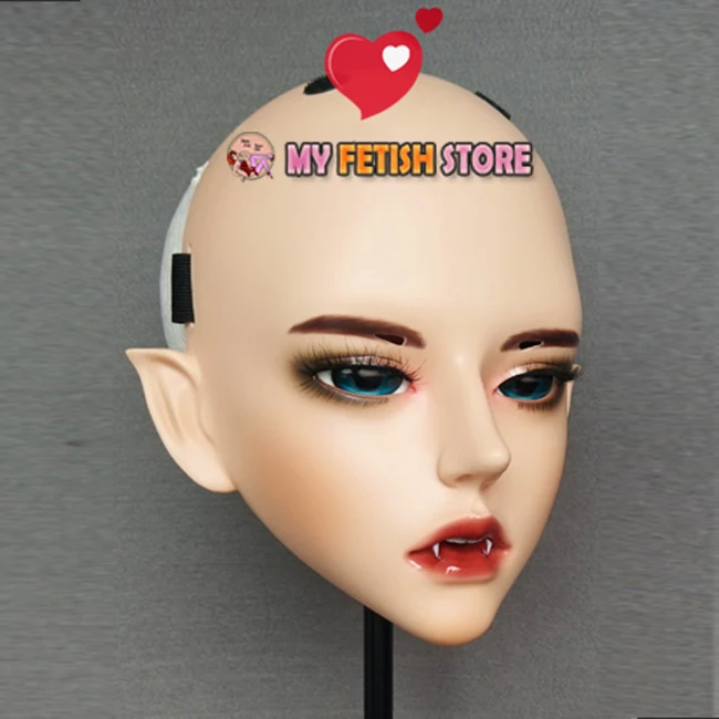 (Evil-02) Gurglelove Resin Half Head Kigurumi BJD Mask Cosplay Japanese Anime Role Lolita Mask Crossdress Doll