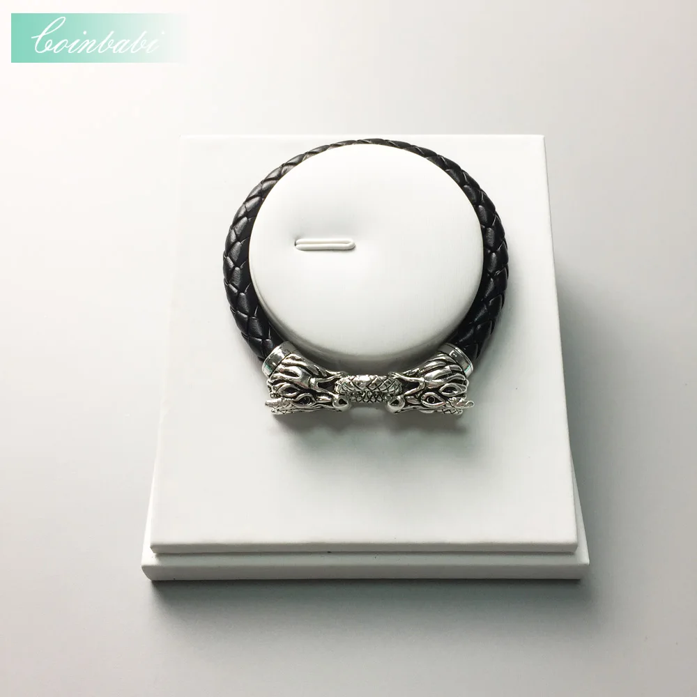 Europe Leather Bracelet with Dragon Crap, Rebel 925 Sterling Silver  Style Jewelry 2017 Brand New Fashion Heart Gift for Men