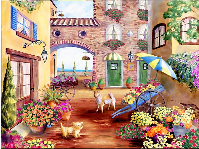 

Custom children wallpaper, Mediterranean garden landscape murals for children room veranda TV wall vinyl which paper DE parede