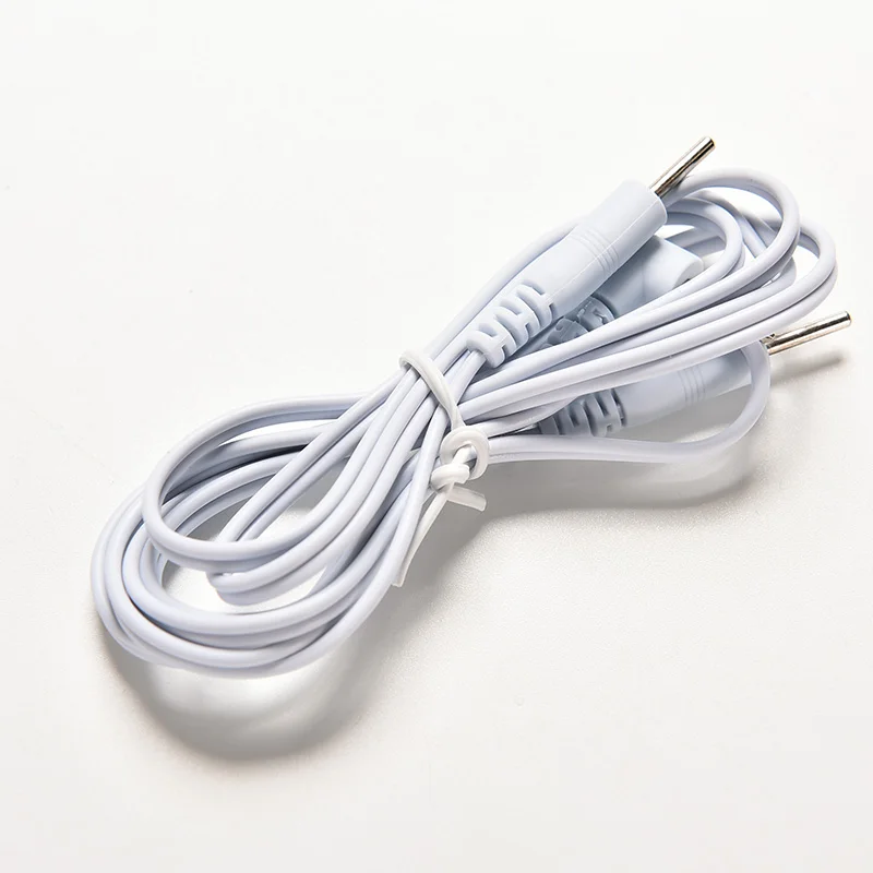 1 sztuk 2.5mm połączenie masaż i relaks biały elektroterapia elektrody przewody przyłączeniowe kabel do masażer Tens gorąca sprzedaż — zdjęcie 3