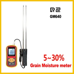 Portable Digital Grain Moisture Meter with Measuring Probe LCD Display Tester For Wheat,Corn,Rice,Bean GM640