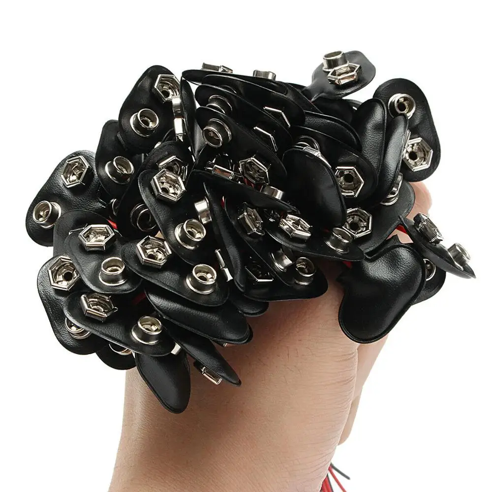 BJTOUS 9V Battery Connector Clip T / I Style Soft Shell Connection Red Black Cable Wire Lead Holder Adapter 100PCS