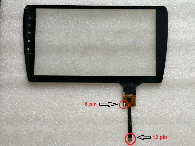 10.1 inch 10.2 inch Capacitive touch screen 6 pin and 12 pin for car dvd gps