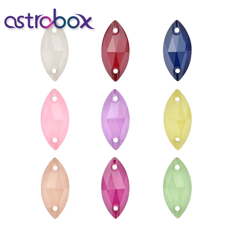 Astrobox 7*15mm 10 pz cristallo per cucire MK Flatback Strass cucire su pietre di vetro occhio di cavallo Strass per vestiti fai da te creazione di