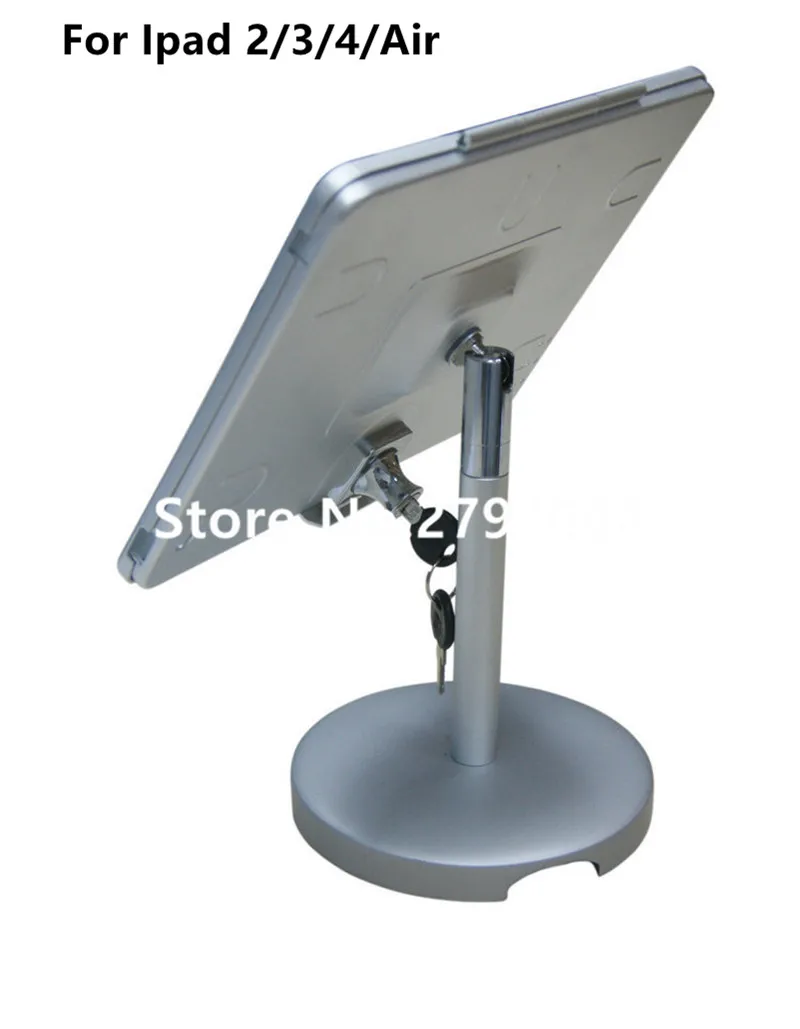 Aluminum alloy adjustable counter tablet security display stand holder with lock and key for ipad 2/3/4