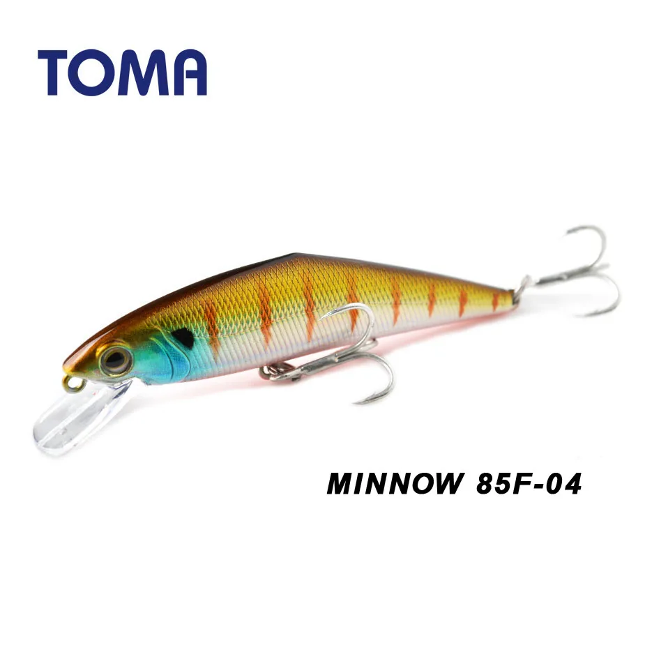 TOMA 85F Minnow Fishing Lure 85mm 15g Sinking Hard Baits Iscas Artificial Minnow Wobbler Bass Pike Bait Fishing Tackle