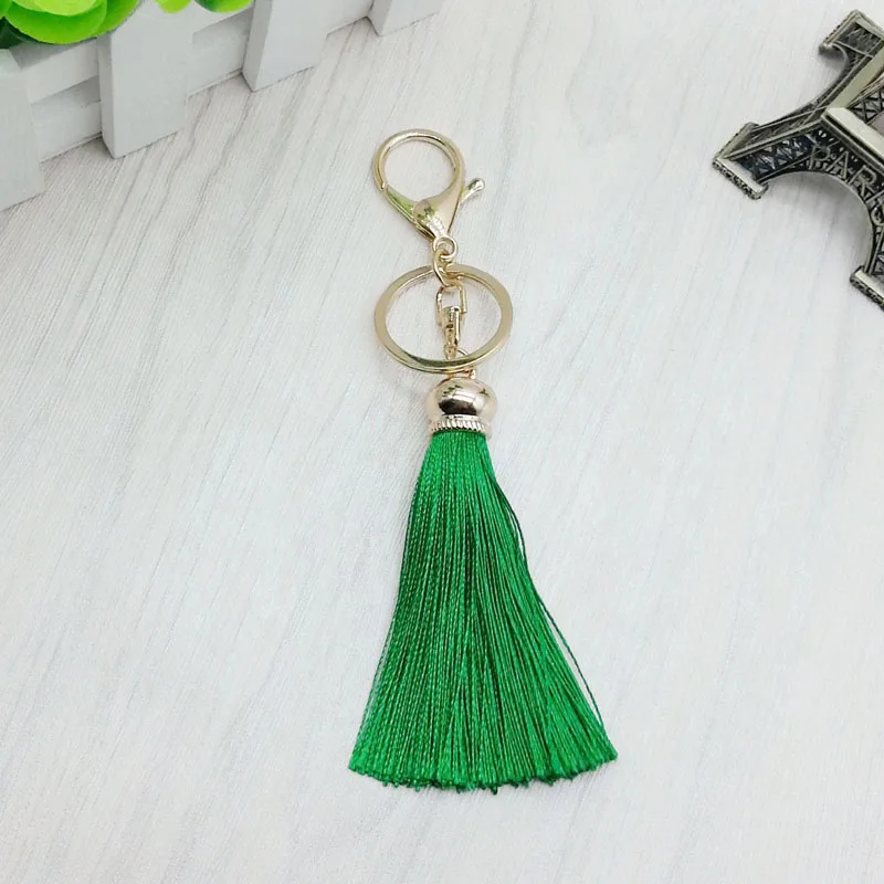 2 Piece/Lot Silk Tassels Key Chain Cute Car Keychain For Women Bag Charm  key ring Accessory jewelry 16023