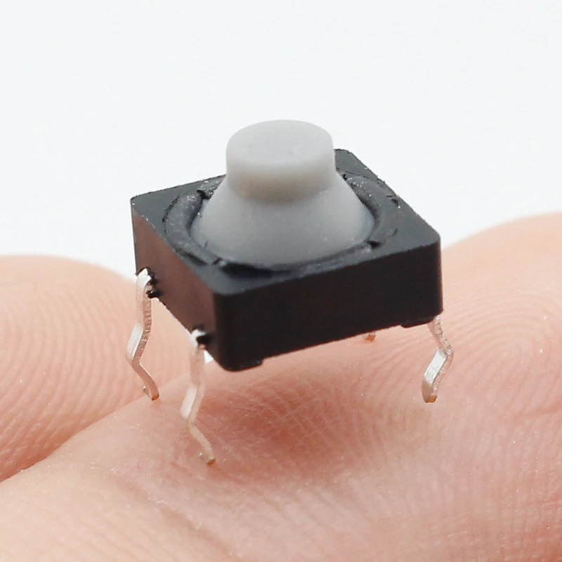 20pcs/lot 8x8x5MM 4PIN G77 Conductive Silicone Soundless Tactile Tact Push Button Micro Switch Self-reset