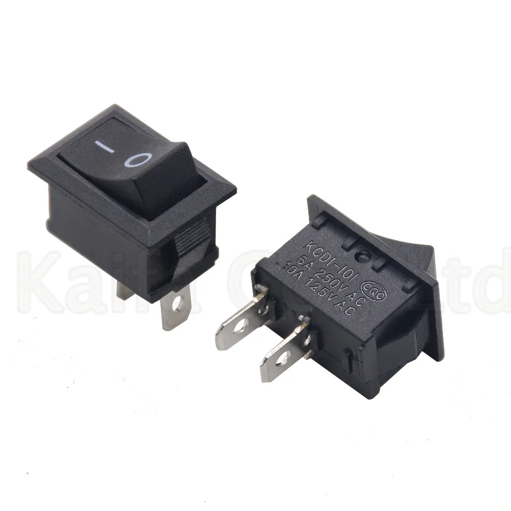 5pcs/lots 2Pin Snap-in ON/OFF KCD1-101 Car  Round Rocker Toggle SPST Switch 125V 6A