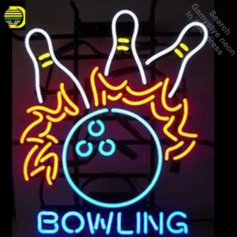 Neon Sign for Bowling Ball Neon Bulbs sign handcraft Real Glass tube Decorate Game Room light personalized electronic sign Lamps