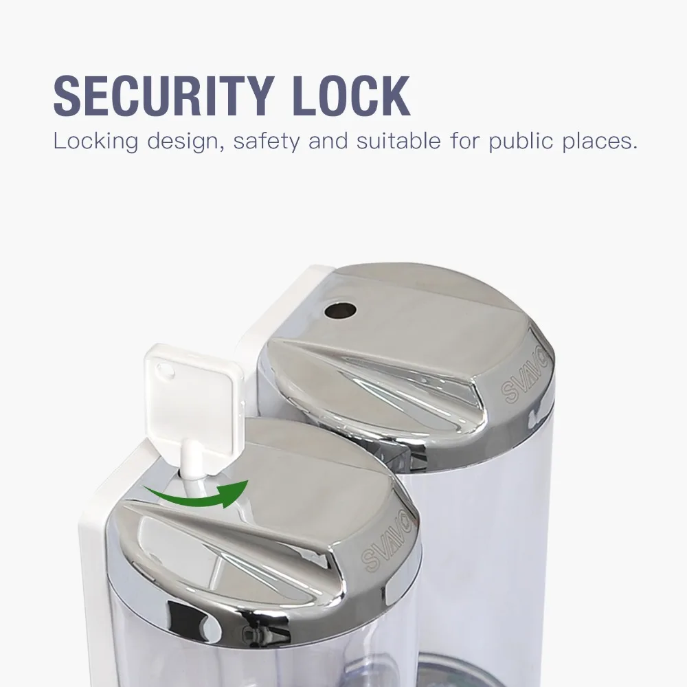 SVAVO-Distributeur Mural de Shampoing de Bain, Simple Ou Double Regina, Pescipient Pour Liquid de Douche, Accessoires HOAccessre