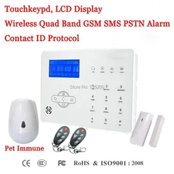 French/Spanish/English Voice Prompt Wireless GSM SMS PSTN Intrusion Alarm System ST-IIIB with Pet Immune PIR Sensor & Door Senso