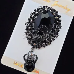 3.2 Inch Huge Vintage Fashion Black Colored Brooch High Quality Guarantee!! Hot Sale Women Costume Jewelry Corsage For Banquet