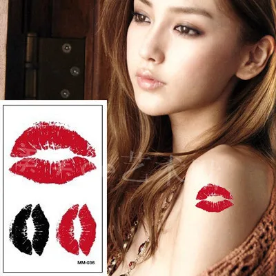 Waterproof Temporary Tattoo Sticker sexy lips tattoo kiss tatto stickers flash tatoo fake tattoos for girl women