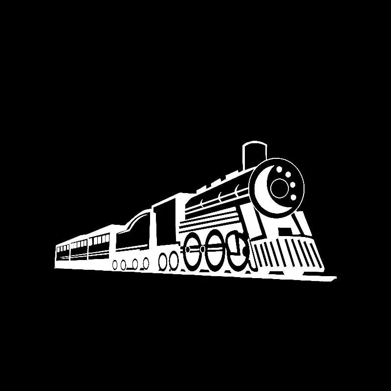 YJZT 18.7CM*9.4CM Train Steam Locomotive Decorative Vinyl Car Sticker Decal Black/Silver C3-1777