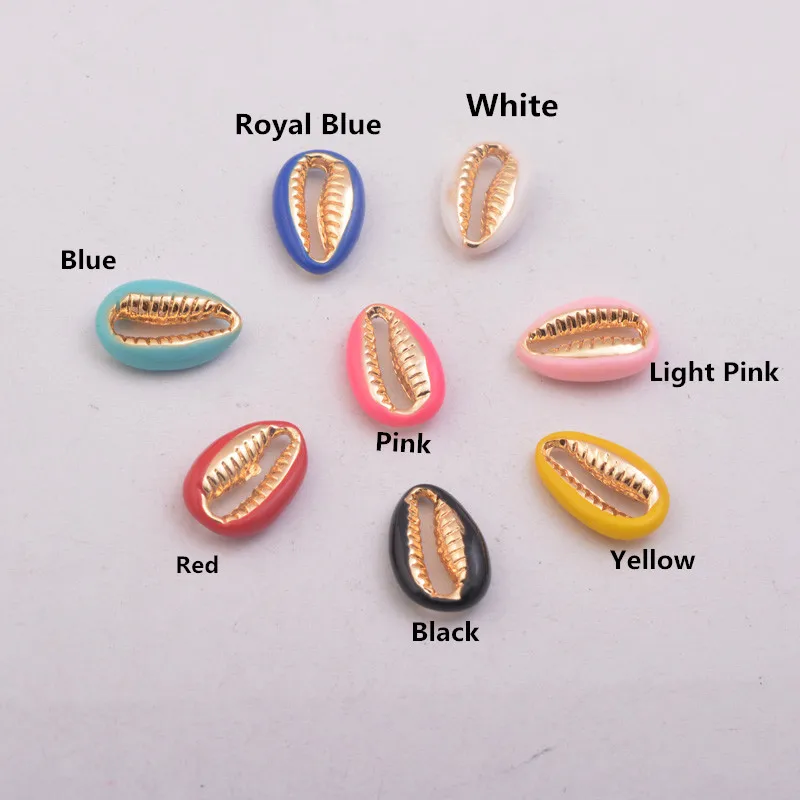 30 Stück, 4,5 mm x 14 mm, emaillierte Muschel-Charms, Kupferanhänger in Lippenform für Damen und Herren, zum Selbergestalten von Schmuck, nickelfrei und bleifrei. – Detail 3