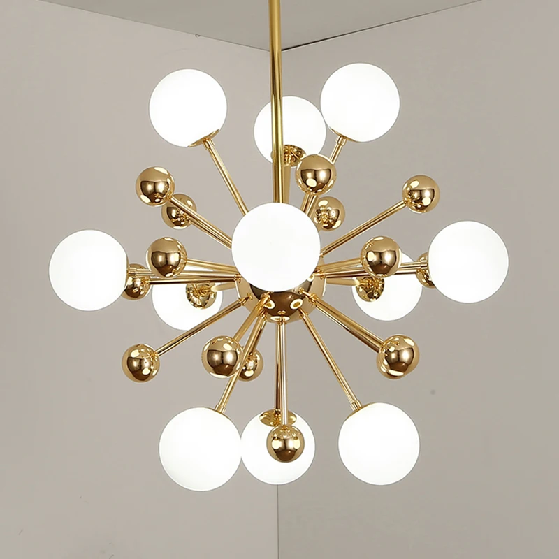 

Modern Gold Glass Ball Chandelier Lighting Living Room Kitchen Bedroom Lustre Chandeliers Ceiling LED Decoration Light Fixtures