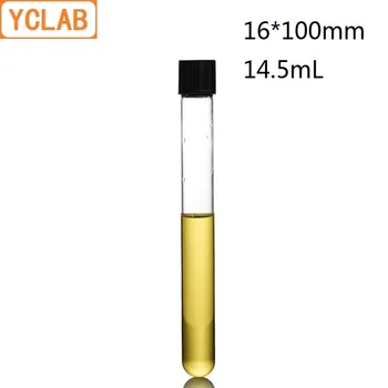 YCLAB 16*100mm test tüpü 14.5mL vida ağız siyah PF kap borosilikat 3.3 cam yüksek sıcaklık dayanımı