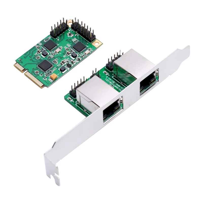Mini PCI-e 2 Port Gigabit Ethernet karty adapter sieci 10/100/1000 Mb dla serwera