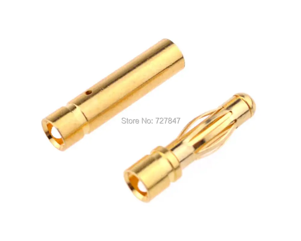 50pairs 3.5mm Gold Bullet banana Connector Align Trex 450 250 Male Female for ESC / Motor Lipo RC battery Part Good Quality