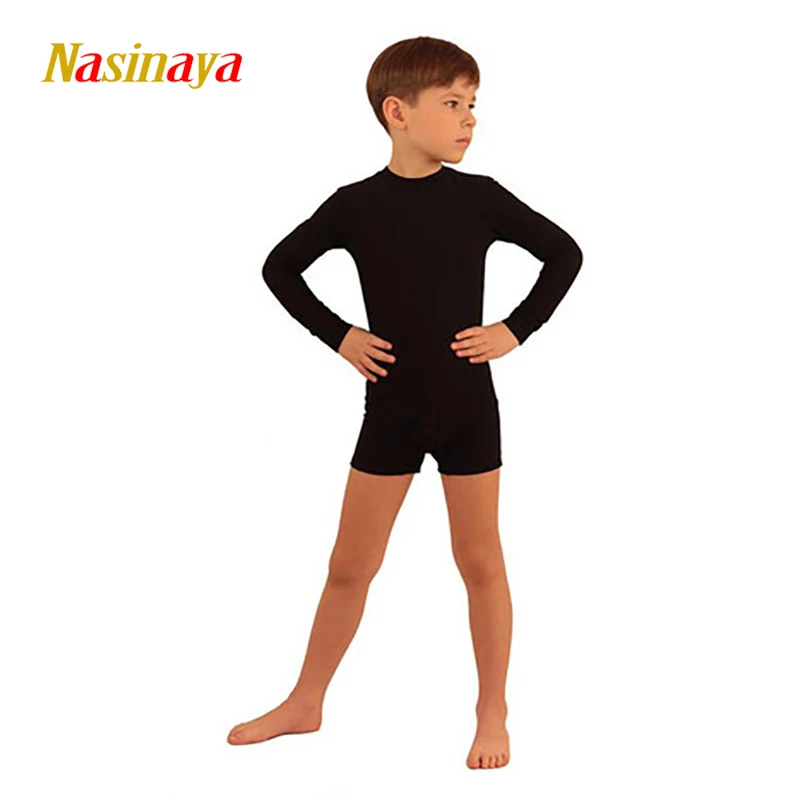 Nasinaya Figure Skating Competition Training Leotard Boys' Children's Bodysuit Men's One Piece Patinaje Rhythmic Shorts