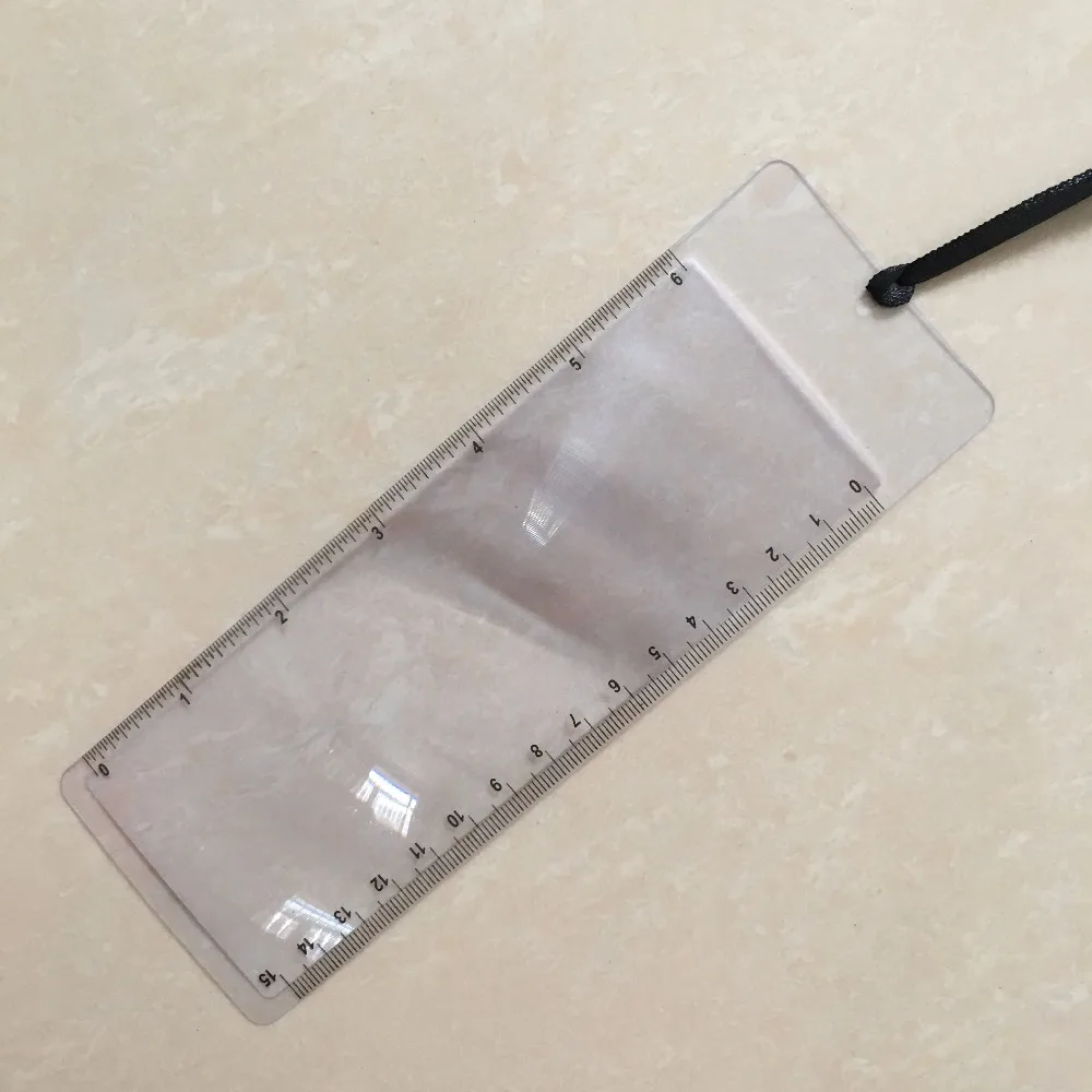 2Pcs Bookmark Ruler Magnifier Fresnel Lens 3x Magnifying Sheet Clear